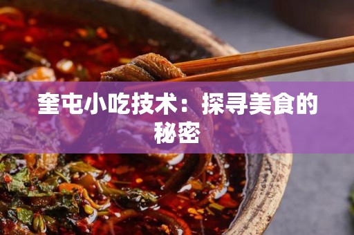 奎屯小吃技术：探寻美食的秘密