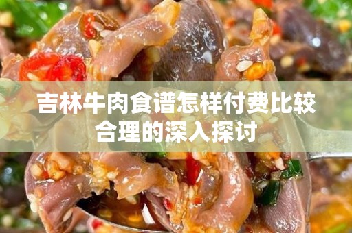 吉林牛肉食谱怎样付费比较合理的深入探讨