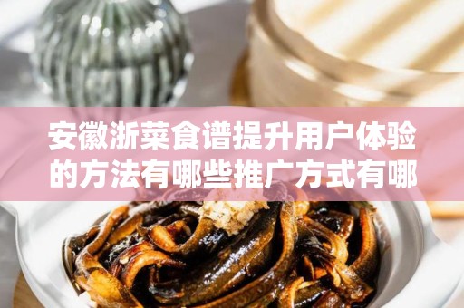 安徽浙菜食谱提升用户体验的方法有哪些推广方式有哪些