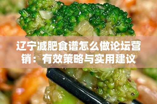 辽宁减肥食谱怎么做论坛营销：有效策略与实用建议