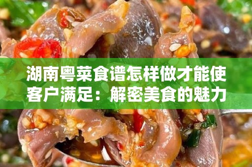 湖南粤菜食谱怎样做才能使客户满足：解密美食的魅力