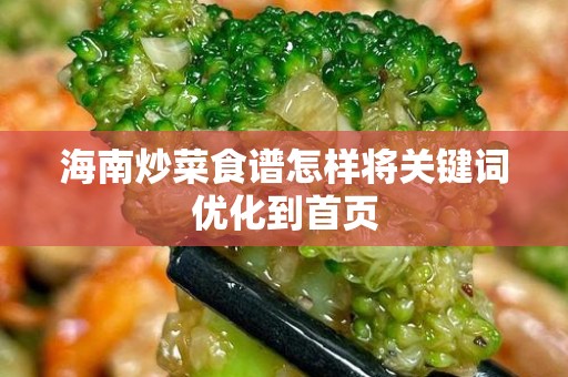 海南炒菜食谱怎样将关键词优化到首页