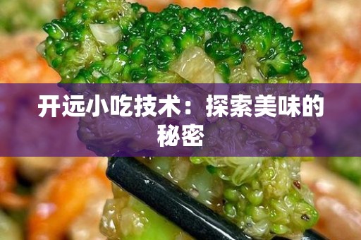 开远小吃技术：探索美味的秘密
