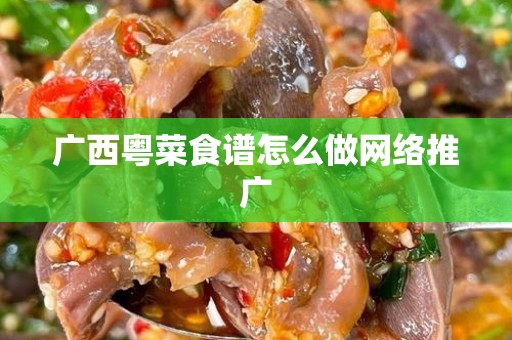 广西粤菜食谱怎么做网络推广
