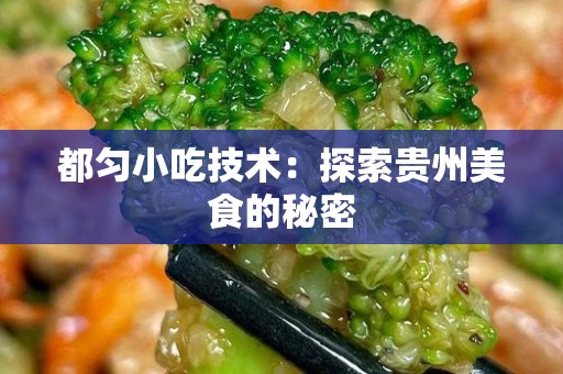 都匀小吃技术：探索贵州美食的秘密