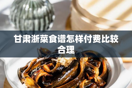 甘肃浙菜食谱怎样付费比较合理
