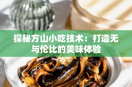 探秘方山小吃技术：打造无与伦比的美味体验
