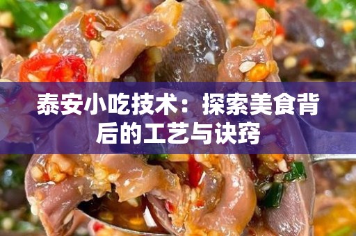 泰安小吃技术：探索美食背后的工艺与诀窍