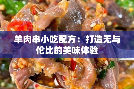 羊肉串小吃配方：打造无与伦比的美味体验