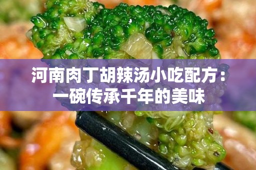 河南肉丁胡辣汤小吃配方：一碗传承千年的美味