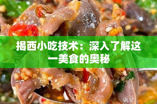 揭西小吃技术：深入了解这一美食的奥秘