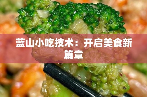 蓝山小吃技术：开启美食新篇章