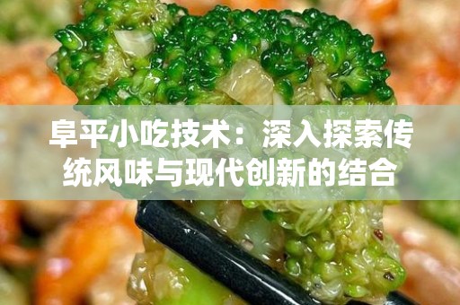阜平小吃技术：深入探索传统风味与现代创新的结合