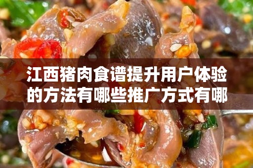 江西猪肉食谱提升用户体验的方法有哪些推广方式有哪些