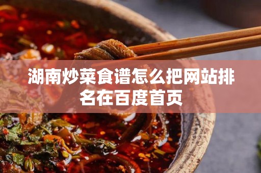 湖南炒菜食谱怎么把网站排名在百度首页