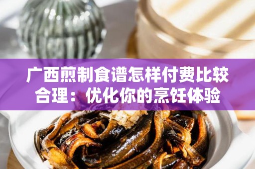 广西煎制食谱怎样付费比较合理：优化你的烹饪体验