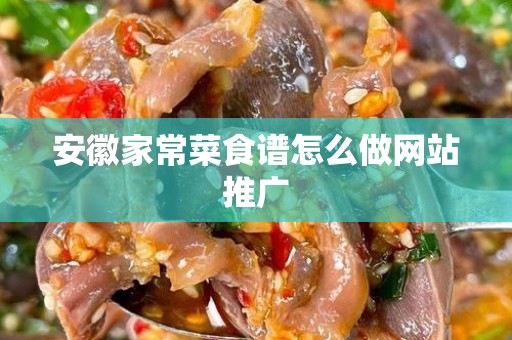 安徽家常菜食谱怎么做网站推广