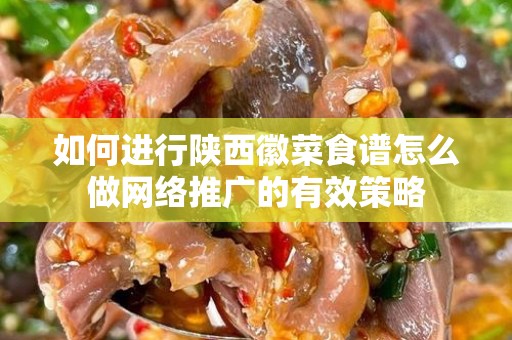 如何进行陕西徽菜食谱怎么做网络推广的有效策略