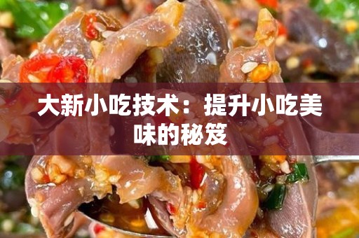 大新小吃技术：提升小吃美味的秘笈