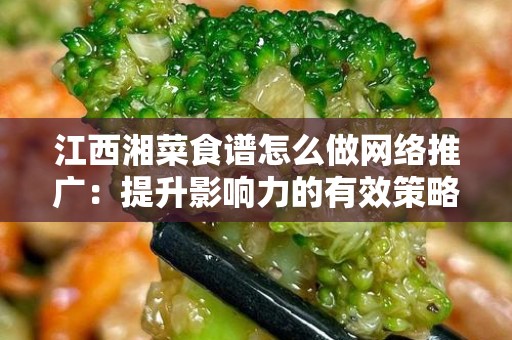 江西湘菜食谱怎么做网络推广：提升影响力的有效策略