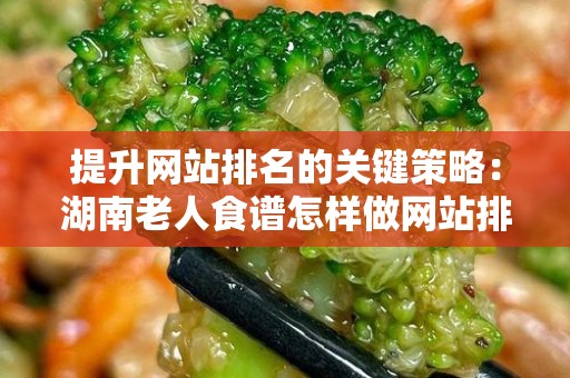 提升网站排名的关键策略：湖南老人食谱怎样做网站排名