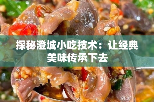 探秘澄城小吃技术：让经典美味传承下去