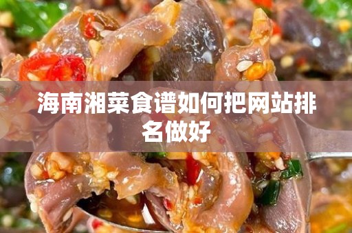 海南湘菜食谱如何把网站排名做好