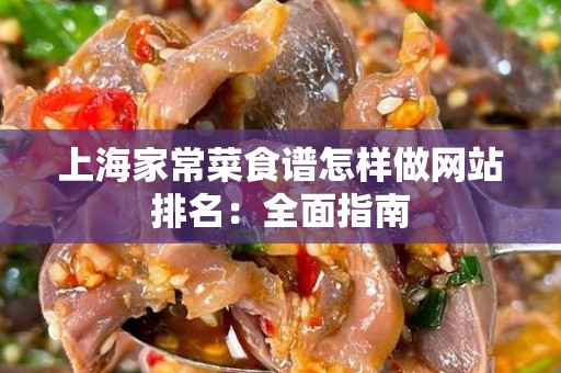 上海家常菜食谱怎样做网站排名：全面指南