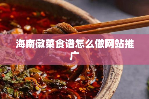 海南徽菜食谱怎么做网站推广