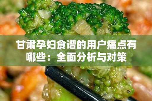 甘肃孕妇食谱的用户痛点有哪些：全面分析与对策
