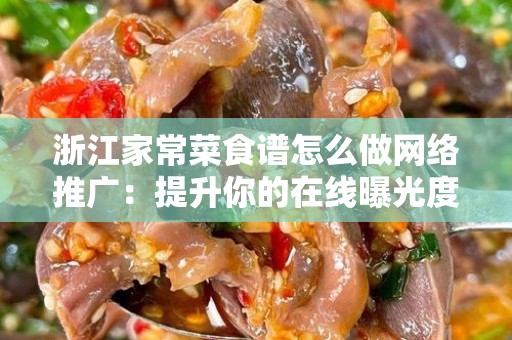 浙江家常菜食谱怎么做网络推广：提升你的在线曝光度