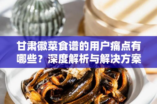 甘肃徽菜食谱的用户痛点有哪些？深度解析与解决方案