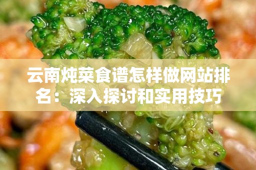 云南炖菜食谱怎样做网站排名：深入探讨和实用技巧