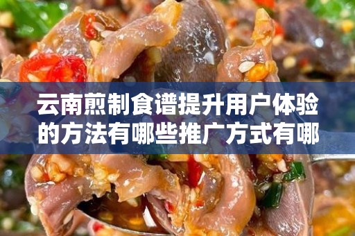 云南煎制食谱提升用户体验的方法有哪些推广方式有哪些