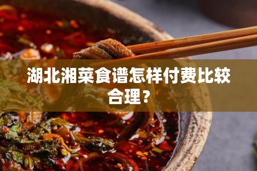 湖北湘菜食谱怎样付费比较合理？