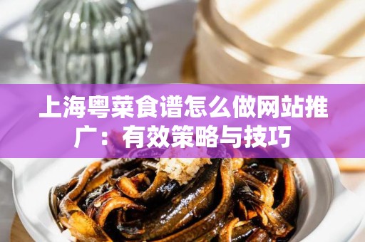 上海粤菜食谱怎么做网站推广：有效策略与技巧