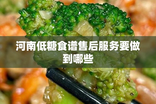 河南低糖食谱售后服务要做到哪些