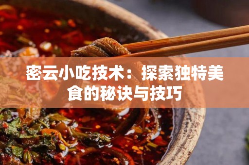 密云小吃技术：探索独特美食的秘诀与技巧