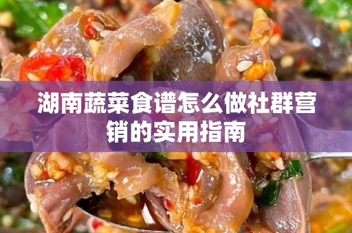 湖南蔬菜食谱怎么做社群营销的实用指南