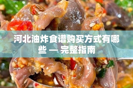 河北油炸食谱购买方式有哪些 — 完整指南