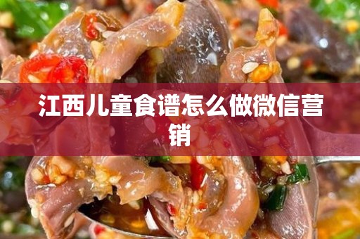 江西儿童食谱怎么做微信营销