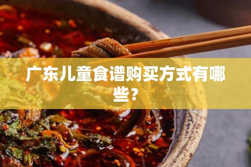 广东儿童食谱购买方式有哪些？