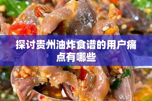 探讨贵州油炸食谱的用户痛点有哪些