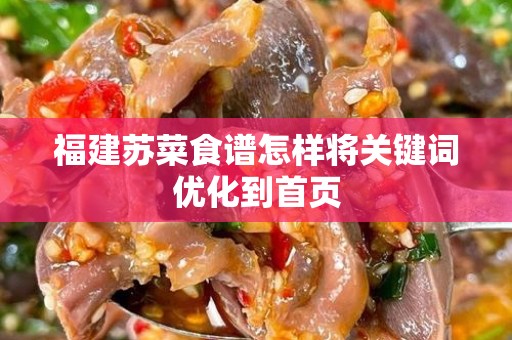 福建苏菜食谱怎样将关键词优化到首页