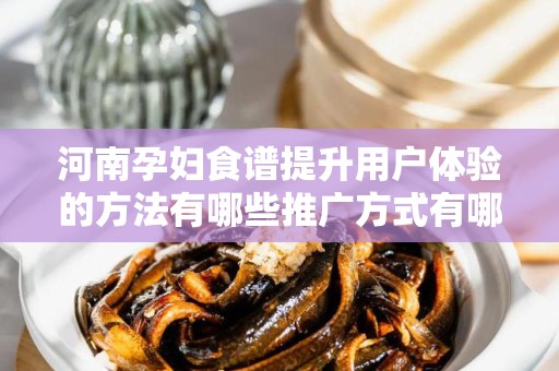 河南孕妇食谱提升用户体验的方法有哪些推广方式有哪些