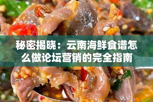 秘密揭晓：云南海鲜食谱怎么做论坛营销的完全指南