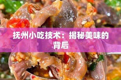 抚州小吃技术：揭秘美味的背后