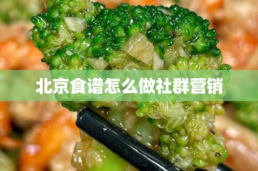 北京食谱怎么做社群营销