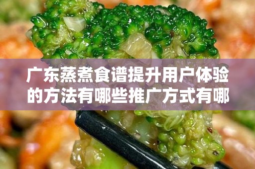 广东蒸煮食谱提升用户体验的方法有哪些推广方式有哪些