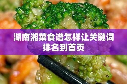 湖南湘菜食谱怎样让关键词排名到首页